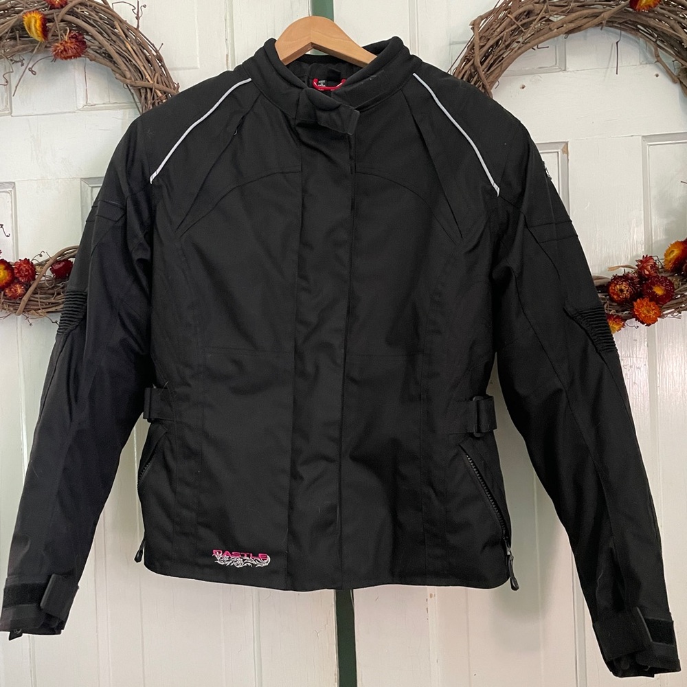 Castle Streetwear Black Motorcycle Jacket with Body Armor Women's Size 12